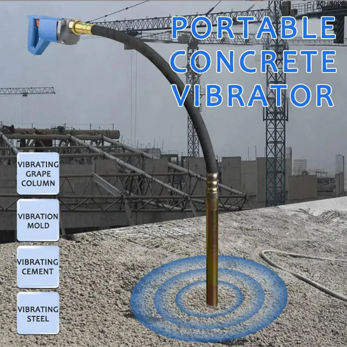 ویبراتور بتن دستی JOSBY، با شفت 3.2 فوتی، موتور مسی قدرتمند 1200 واتی، ابزار ارتعاشی قابل حمل سیمان، دکمه قفل سوئیچ، برای گاردریل های بزرگراه، ساخت پل ویبراتور بتن دستی JOSBY، با شفت 3.2 فوتی، موتور مسی قدرتمند 1200 واتی، ابزار ارتعاشی قابل حمل سیمان، دکمه قفل سوئیچ، برای گاردریل های بزرگراه، ساخت پل