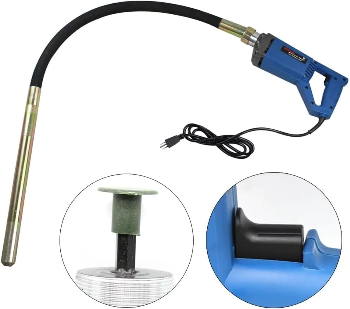 ویبراتور بتن برقی دستی بی سیم JOSBY، ابزار ویبره سیمان قابل حمل 1200 وات، با شفت 1.2 متری و دکمه قفل، موتور مسی قدرتمند، حذف حباب هوا و مخلوط کردن بتن