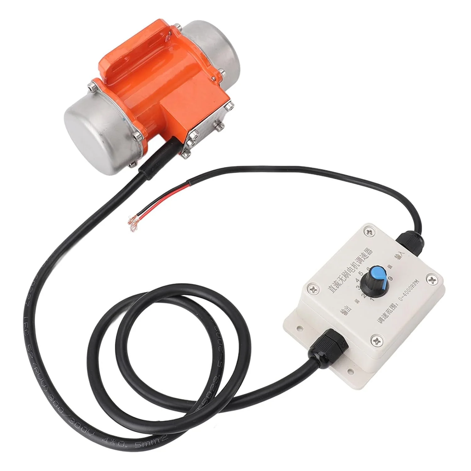 ویبراتور بتن Jiawu، موتور ویبره DC 12 ولت، موتور ویبره برقی بدون جاروبک با سرعت قابل تنظیم، آلیاژ آلومینیوم برای میز لرزان، فیدرهای ارتعاشی، صفحه نمایش (50 وات)