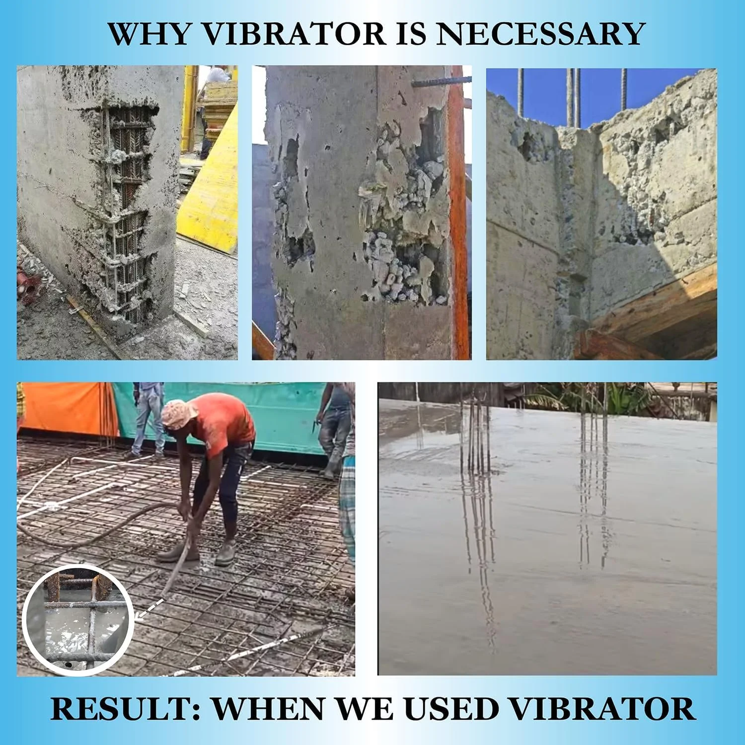 ویبراتور بتن کراست 1150 وات با سوزن 35 میلی متری، 13000 لرزش در دقیقه (1150 وات)