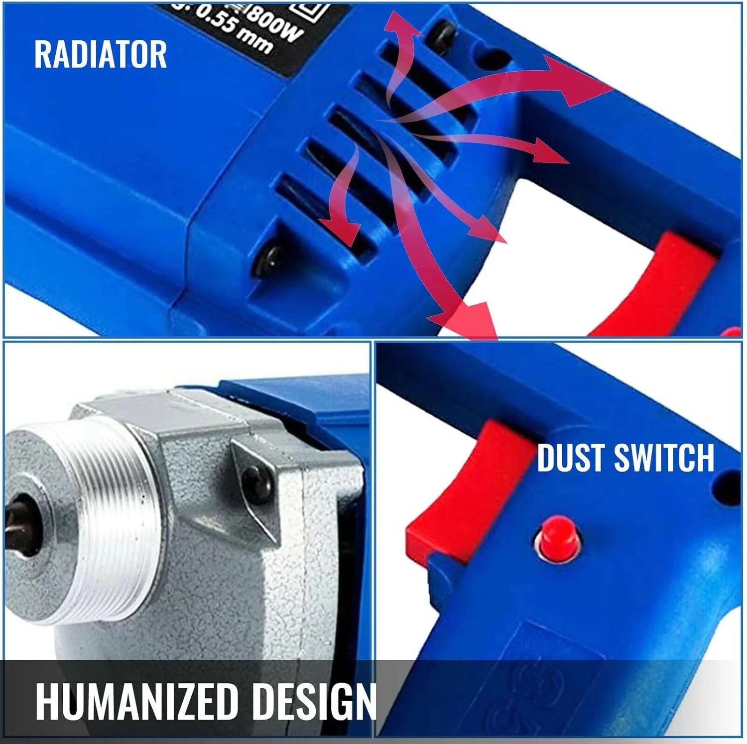ویبراتور بتن برقی لنگجی 800 وات با سوزن ویبره 35 میلی متری و شلنگ 1.5 متری موتور تمام مسی برای ویبره ستون سیمانی