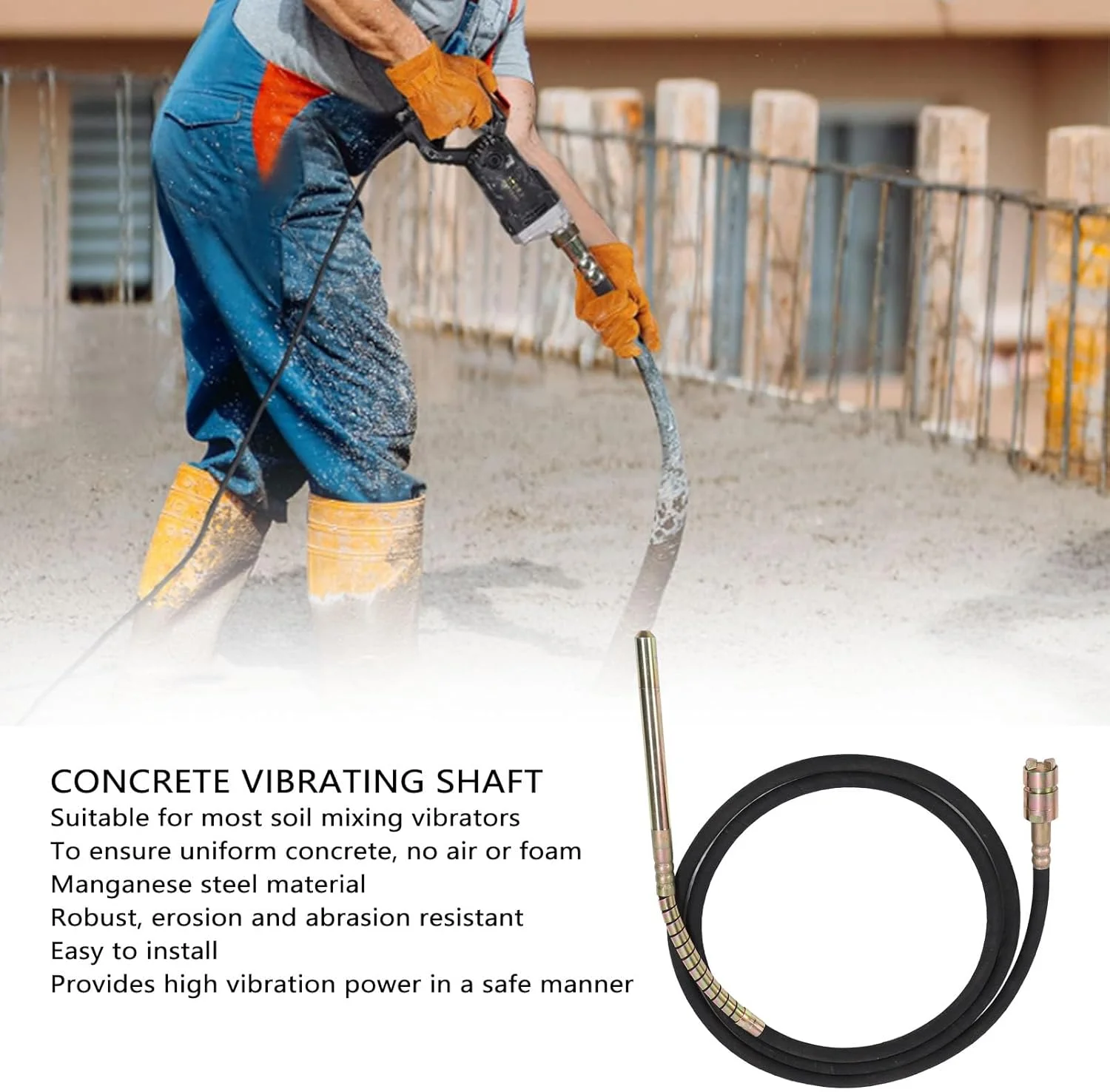 ابزار ویبراتور بتن Jiawu، شفت انعطاف پذیر 6 متری جایگزین برای ویبراتور بتن، ویبراتور سیمان قابل حمل برای Cipsa Mpower Tonka Husky، حذف حباب و مخلوط کردن بتن ابزار ویبراتور بتن Jiawu، شفت انعطاف پذیر 6 متری جایگزین برای ویبراتور بتن، ویبراتور سیمان قابل حمل برای Cipsa Mpower Tonka Husky، حذف حباب و مخلوط کردن بتن