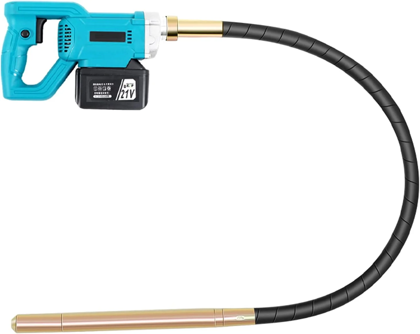 کیت ویبراتور بتن بی سیم JDOSHIS، ویبراتور بتن دستی 5000 دور در دقیقه، میله ویبره Φ3.5 سانتی متر (1.38 اینچ) به همراه شارژر + باتری 21 ولت و میله ویبره 1.2 متری (3.9 فوت)