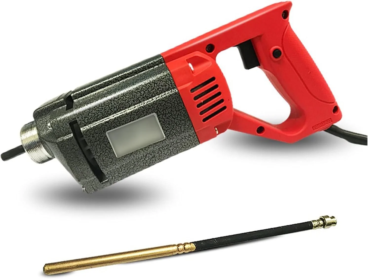 ویبراتور بتن JACOJE، ویبراتور ساختمانی، ویبراتور بتن برقی دستی، از بین برنده حباب سیمان با شلنگ 1 متری، 1.2 متری، 1.5 متری، حذف حباب های هوا و تراز کردن بتن (اندازه: میله 1 متری (بدون موتور)