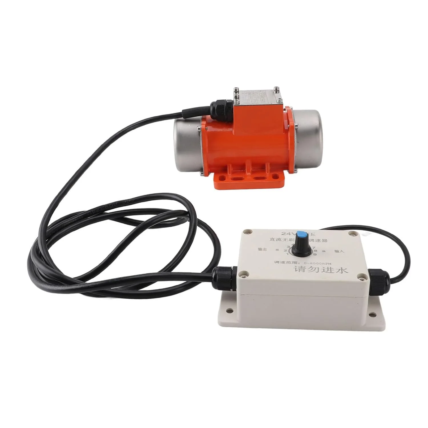 موتور ویبراتور بتن 24 ولت DC جیاوو، موتور ویبره بدون جاروبک، سرعت قابل تنظیم با نمایشگر دیجیتال، موتور ویبره الکتریکی IP65، ویبراتور بتن آلیاژ آلومینیوم (70 وات)