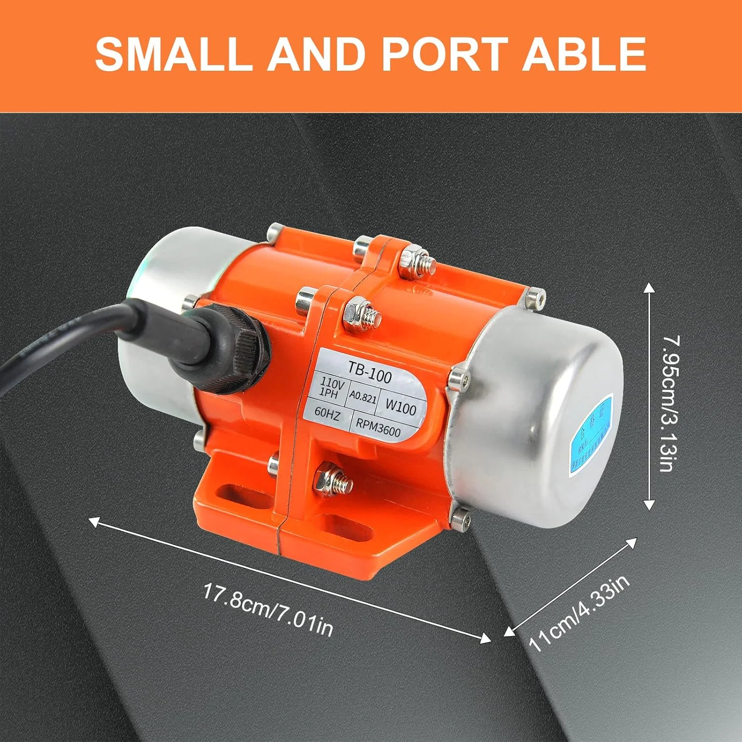 ویبراتور بتن کوچک موتور ویبره صنعتی تک فاز 100 وات AC 110 ولت 3600 دور در دقیقه ویبراتورهای ارتعاشی آلیاژ آلومینیوم برای میز شیکر شن و ماسه ویبراتور بتن کوچک موتور ویبره صنعتی تک فاز 100 وات AC 110 ولت 3600 دور در دقیقه ویبراتورهای ارتعاشی آلیاژ آلومینیوم برای میز شیکر شن و ماسه