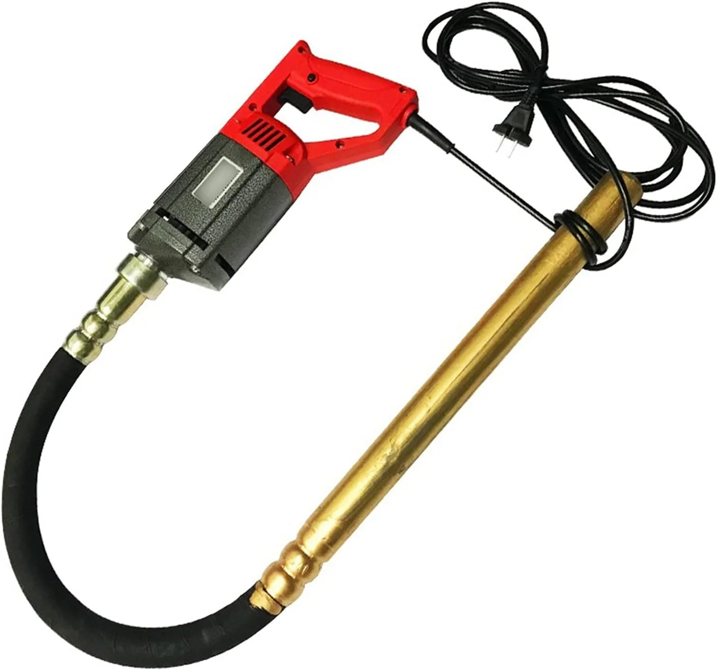 ویبراتور بتن هانزالا، ویبراتور ساختمانی بتن، از بین برنده حباب سیمان برقی دستی با شلنگ 1 متری، 1.2 متری، 1.5 متری، حذف حباب های هوا و تراز کردن بتن (میله 1.5 متری (بدون موتور))