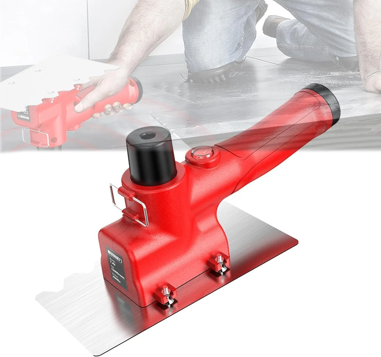 ابزار پرداخت بتن HYQNG با سرعت 12000 دور در دقیقه، ویبراتور کاشی، شمشه برقی 20 سانتی متری با تیغه و اسکراپر برای تراز کردن سطح سیمان و پردازش بتن