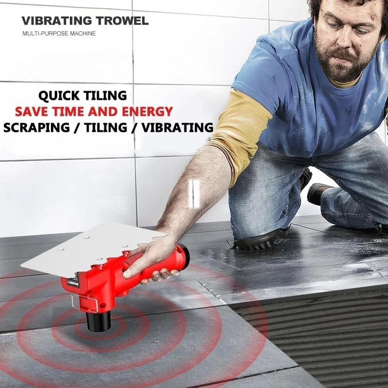 ابزار پرداخت بتن HYQNG با سرعت 12000 دور در دقیقه، ویبراتور کاشی، شمشه برقی 20 سانتی متری با تیغه و اسکراپر برای تراز کردن سطح سیمان و پردازش بتن