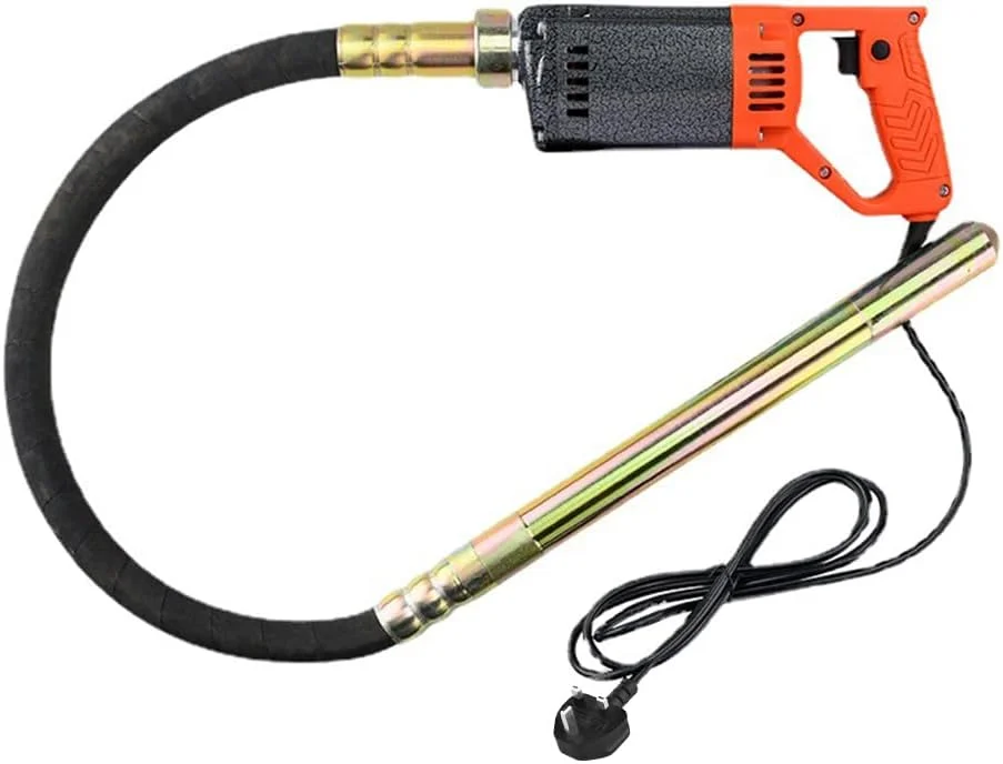 ویبراتور بتن دستی HCLSHOP با موتور 1300 وات و شفت 1.5 متری، ویبراتور قلمی قابل حمل برای از بین بردن حباب هوا و مخلوط کردن بتن با سرعت 4000 دور در دقیقه