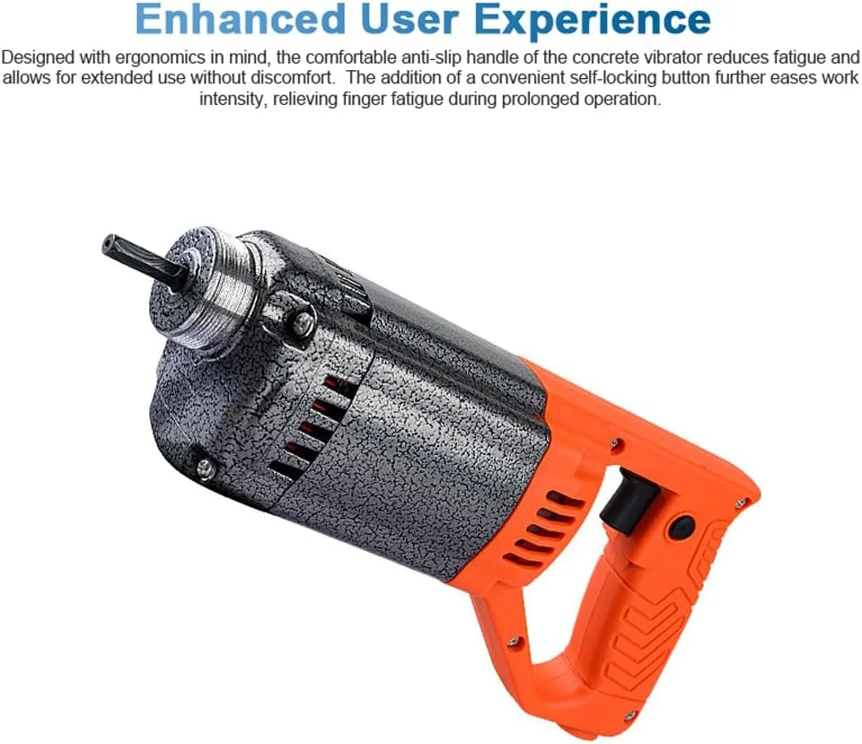 ویبراتور بتن دستی 1250 وات، ابزار ویبره برقی با شفت 1.5 متری برای ساخت و سازهای مختلف بتنی yunnstore