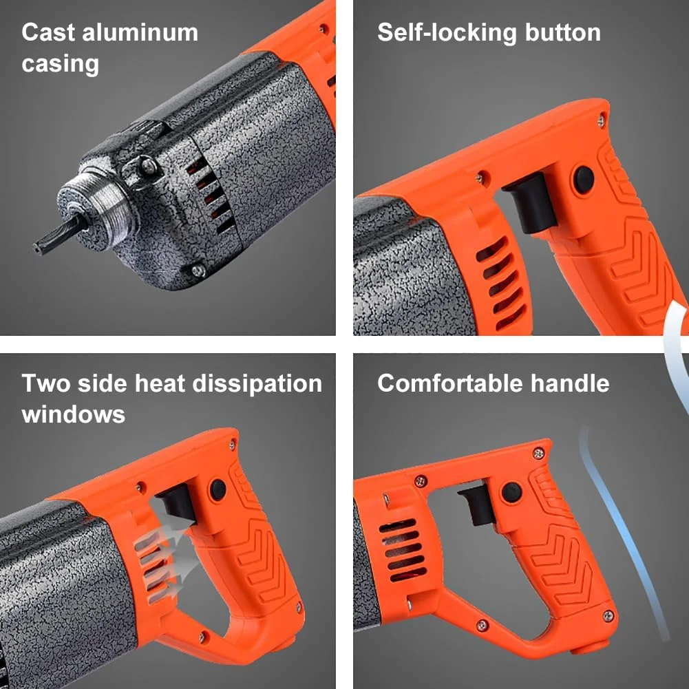 ویبراتور بتن دستی HCLSHOP با موتور 1300 وات و شفت 1.5 متری، ویبراتور قلمی قابل حمل برای از بین بردن حباب هوا و مخلوط کردن بتن با سرعت 4000 دور در دقیقه