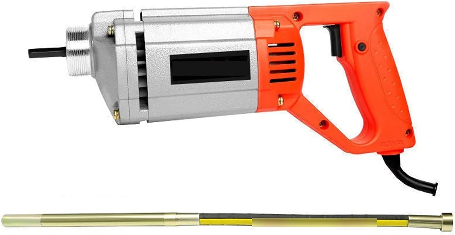 ویبراتور بتن دستی HANEFRE، ویبراتور برقی بتن، از بین برنده حباب های سیمان با میله مسی 1 متری، 1.2 متری، 1.5 متری (میله 1.2 متری 25#)