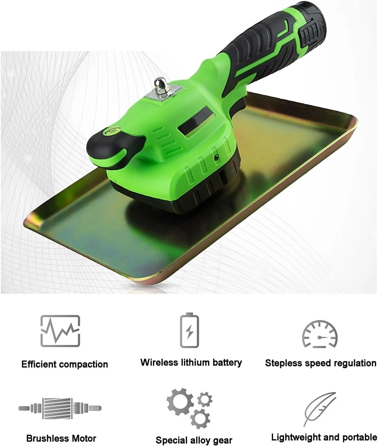 ماله صفحه تخت بتن، ویبراتور دستی بتن، دستگاه ماله ویبره بتن بی سیم 2800 دور در دقیقه، ابزار ویبره بتن، تنظیم سرعت پیوسته، برای ساخت و ساز