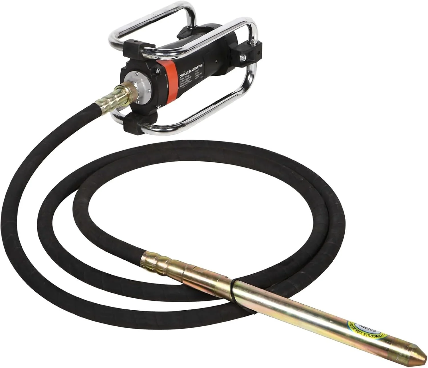 ویبراتور بتن برقی دستی، ویبراتور بتن قابل حمل 16000 دور در دقیقه، ابزار ویبره بتن قابل حمل 1600 واتی با شفت انعطاف پذیر 4.5 متری برای حذف حباب های هوا از بتن