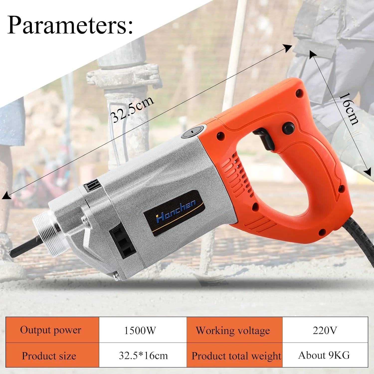 ویبراتور بتن Hanchen 1900W با شلنگ 2 متری، موتور ویبره بتن، ویبراتور برقی قابل حمل بتن، قطر میله 50 میلی متر ویبراتور بتن Hanchen 1900W با شلنگ 2 متری، موتور ویبره بتن، ویبراتور برقی قابل حمل بتن، قطر میله 50 میلی متر