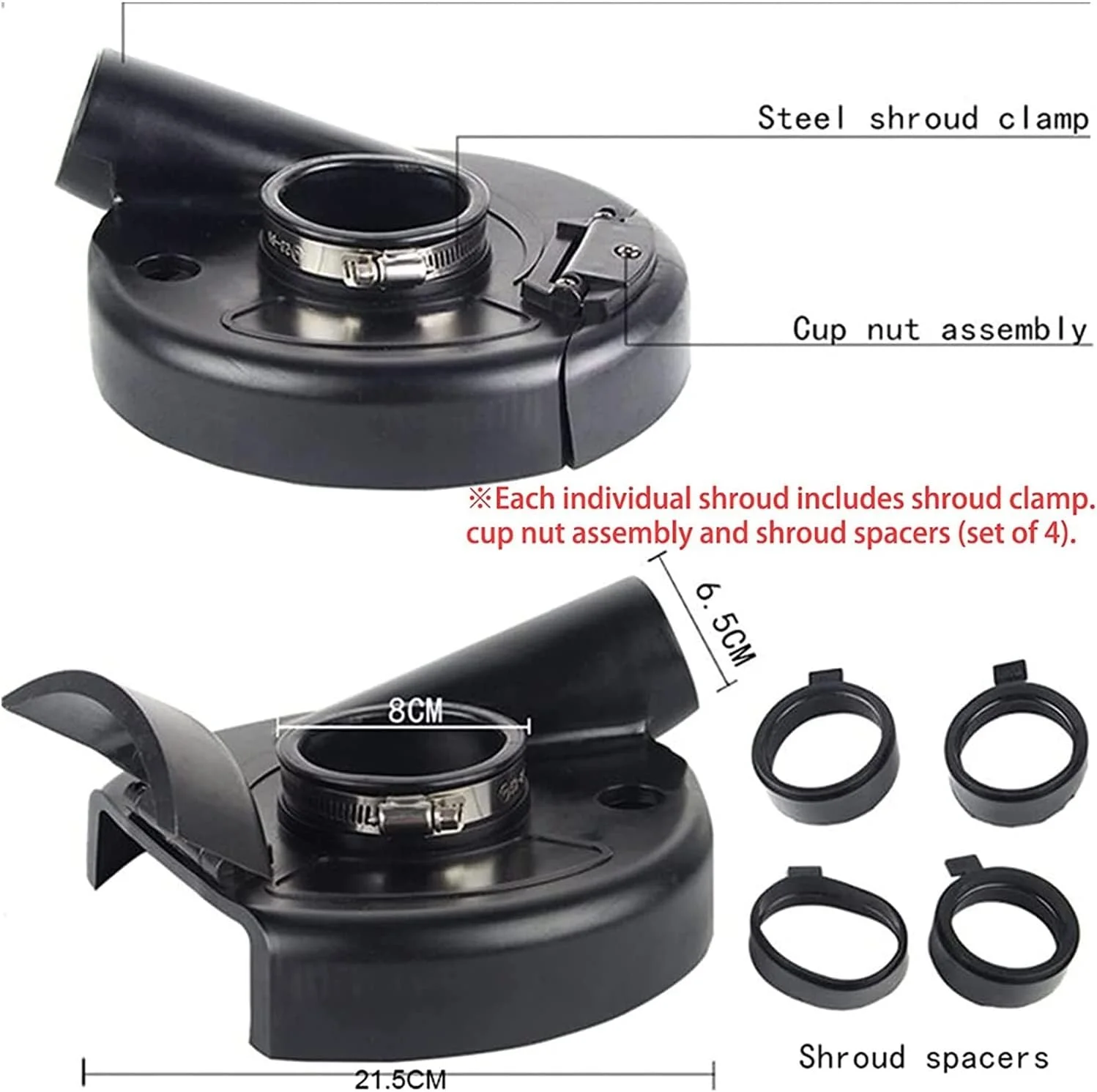 GZDZHP ویبراتور کاشی دستی، فرز زاویه ای روکش گرد و غبار 7 اینچی، سطح جهانی جاروبرقی بدون گرد و غبار با 4 عدد حلقه موقعیت یابی، برای سنگ، بتن و گرانیت، مکش فوق العاده