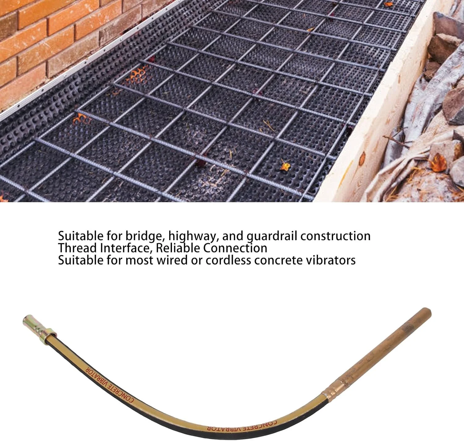 شفت ویبراتور بتن دستی، میله ویبره چند منظوره غیر افتادنی، ویبراتور سیمان با مداد قابل حمل برای حذف حباب هوا و مخلوط کردن بتن، طول شفت