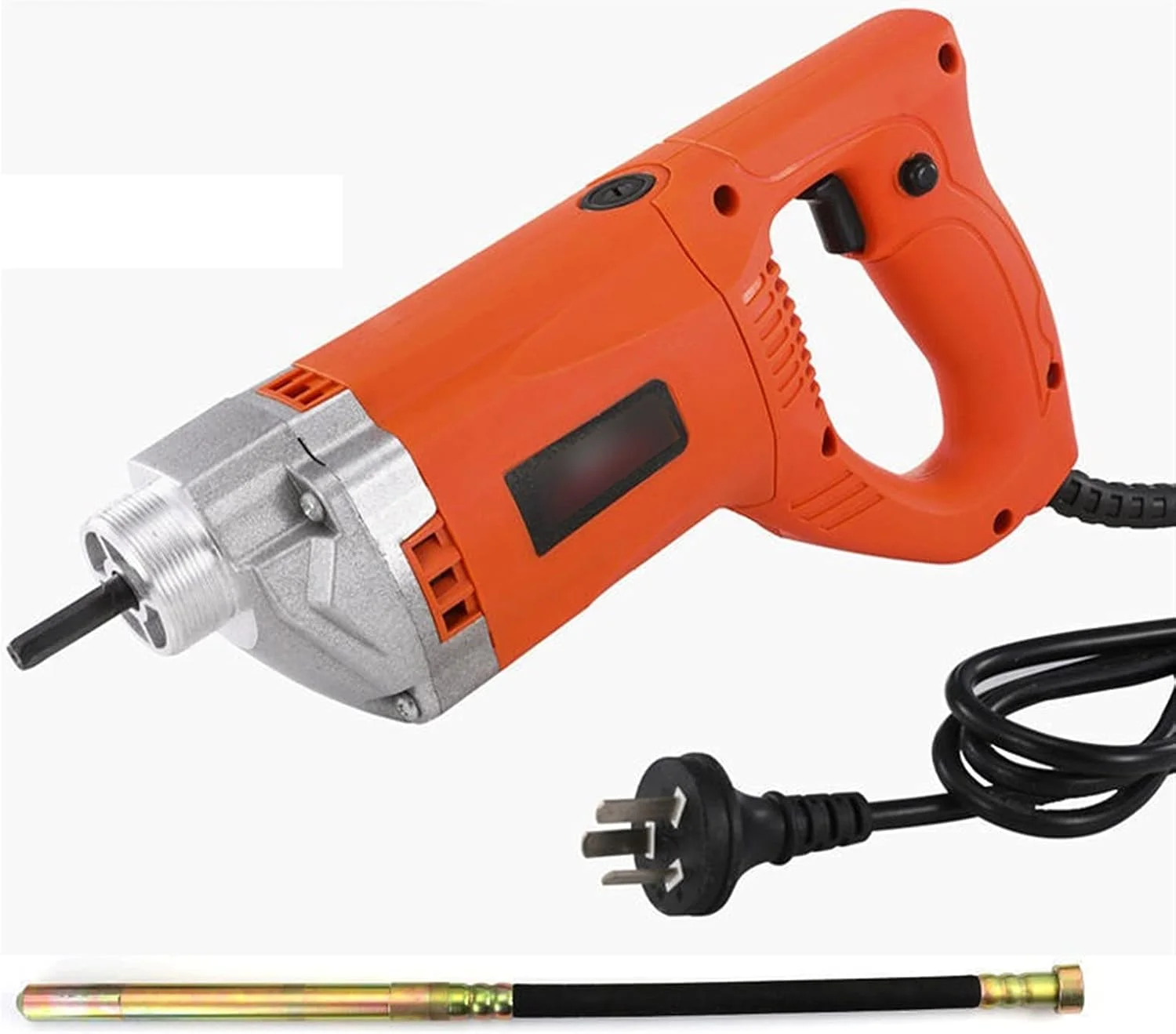 ویبراتور بتن GZDrdkf 1500W، ویبراتورهای بتن دستی برقی، از بین برنده حباب سیمان با میله مسی 1 متری، 1.2 متری، 1.5 متری، ابزار بتن (موتور 1500 وات + میله 25# 1.5 متری)