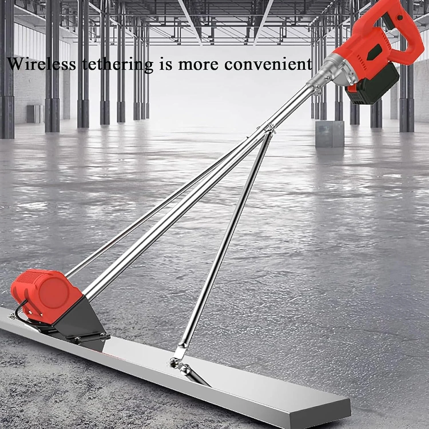 ابزار پرداخت بتن GRERTX، کیت ویبراتور شمشه بتن با 1 باتری، 6000 دور در دقیقه / تیغه 150 سانتی متری، پرداخت کننده صاف کننده سطح سیمان شمشه برقی بی سیم، 1.5 متر ابزار پرداخت بتن GRERTX، کیت ویبراتور شمشه بتن با 1 باتری، 6000 دور در دقیقه / تیغه 150 سانتی متری، پرداخت کننده صاف کننده سطح سیمان شمشه برقی بی سیم، 1.5 متر