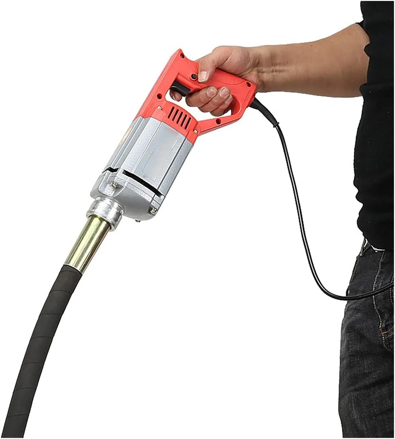 ویبراتور بتن دستی GZDcjsc، ویبراتورهای برقی بتن، از بین برنده حباب سیمان با میله مسی 1 متری، 1.2 متری و 1.5 متری (اندازه: میله 1.2 متری 1500 وات)