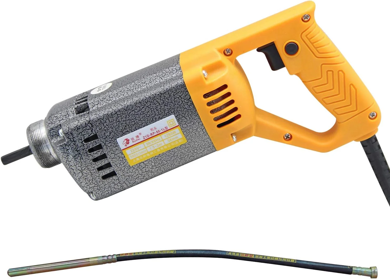 موتور ویبراتور بتن GJDtyui، پوکر بتن 1280 وات، ویبراتور پوکر صنعتی برقی آلومینیومی با شلنگ 3 متری، قطر میله 35 میلی متر دارای گواهی CE موتور ویبراتور بتن GJDtyui، پوکر بتن 1280 وات، ویبراتور پوکر صنعتی برقی آلومینیومی با شلنگ 3 متری، قطر میله 35 میلی متر دارای گواهی CE