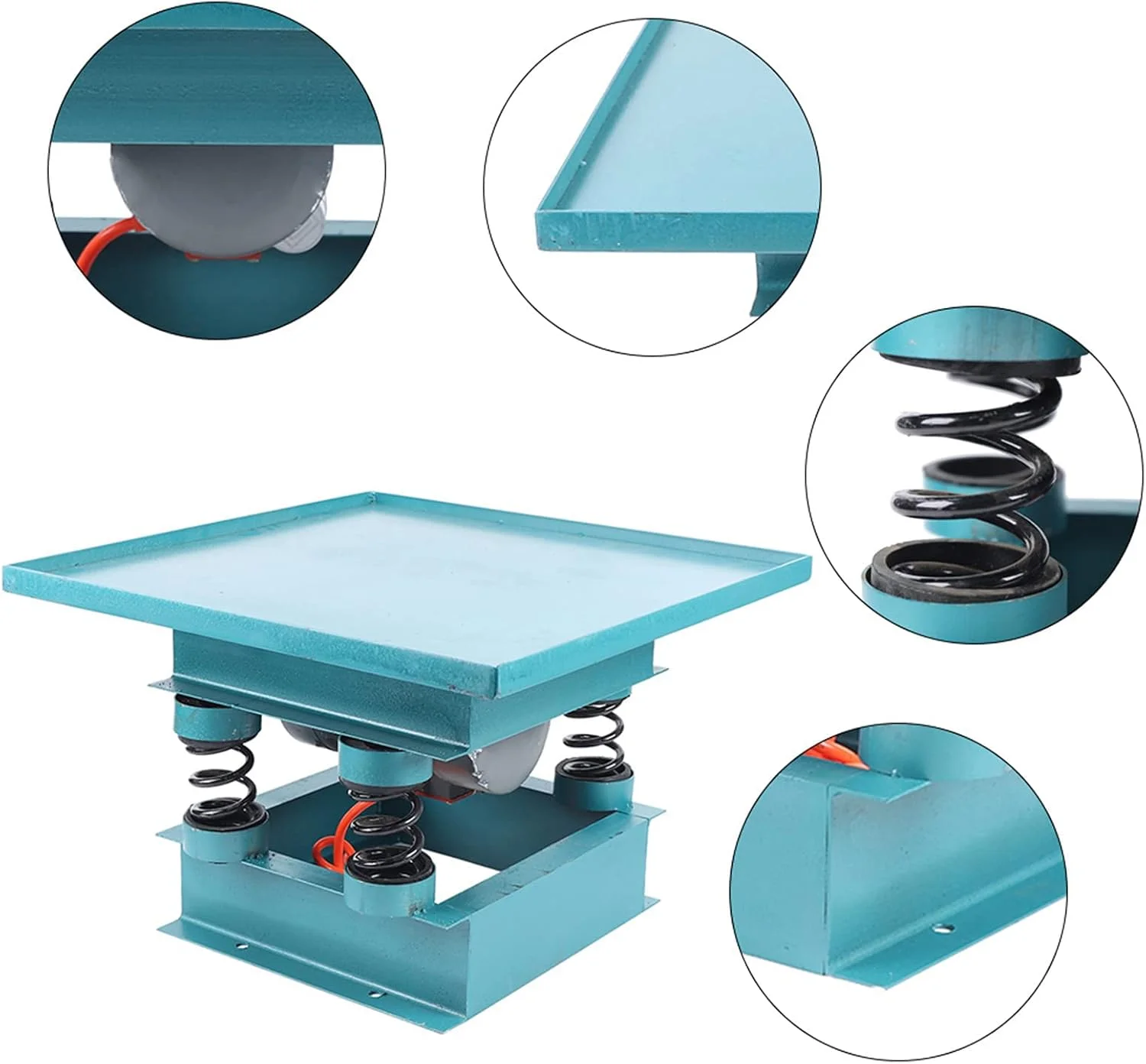 ویبراتور بتن GHQERTY، میز ویبره بتن 0.55 کیلووات، 2860 بار در دقیقه، دستگاه ویبره صفحه تخت بتن با فنر ضخیم برای خارج کردن حباب های هوا