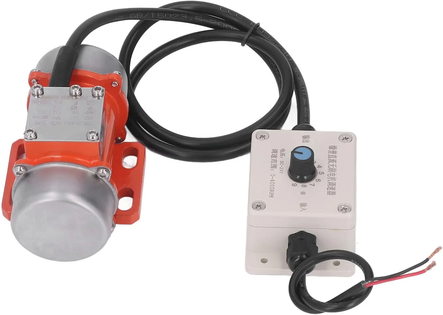 موتور ویبره DC گیرول، ویبراتور براشلس 30 وات 4000 دور در دقیقه، ویبراتور بتن با نیروی قابل تنظیم، موتور الکتریکی با کنترل کننده سرعت، ابزار ساخت و ساز (DC24V)