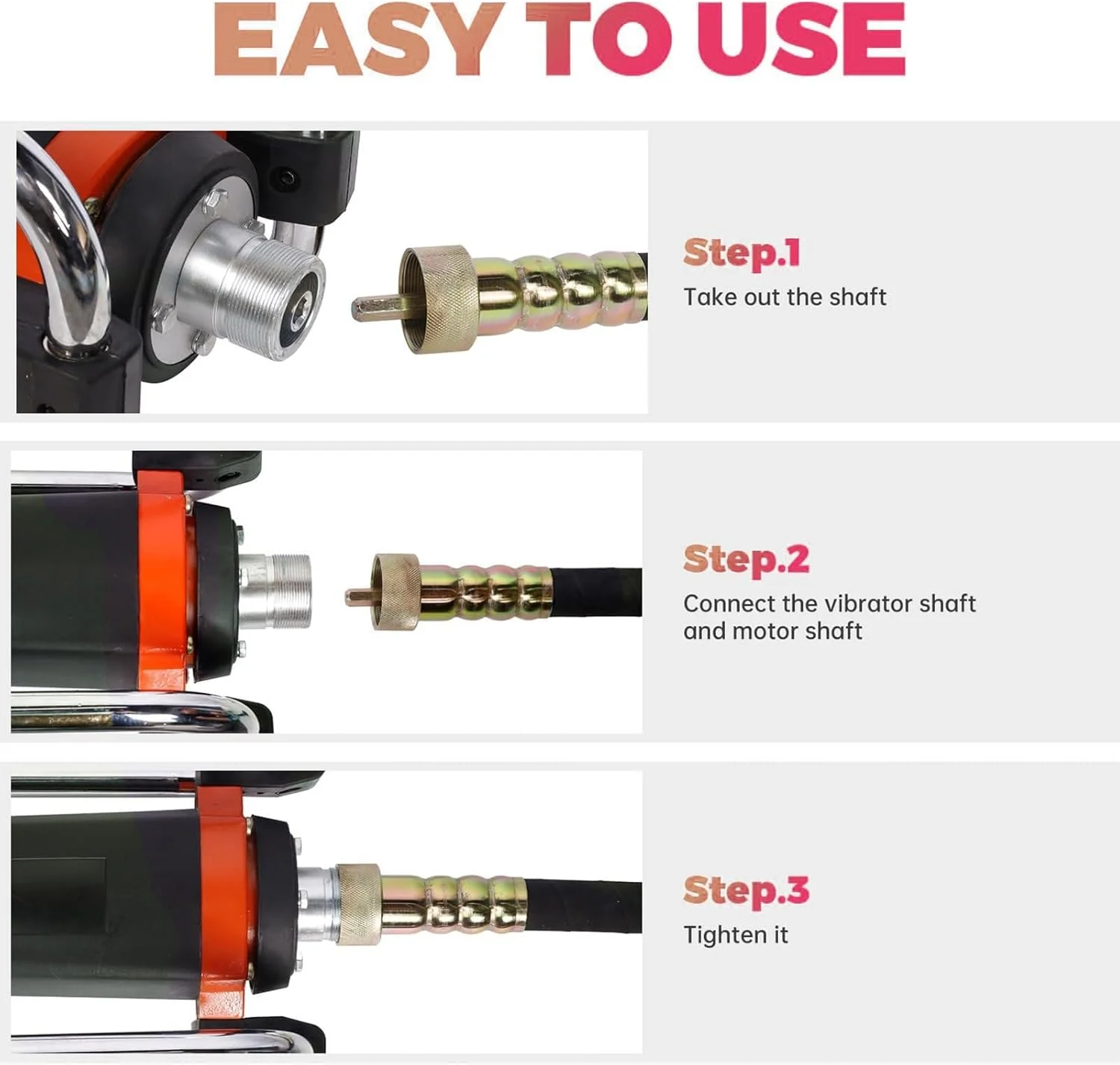 ویبراتور بتن برقی دستی، ابزار ویبره بتن سیمانی قابل حمل برای ساخت و ساز، قدرت 1300 وات، دارای شفت 4.5 متری، ایده آل برای از بین بردن حباب های هوا و صاف کردن