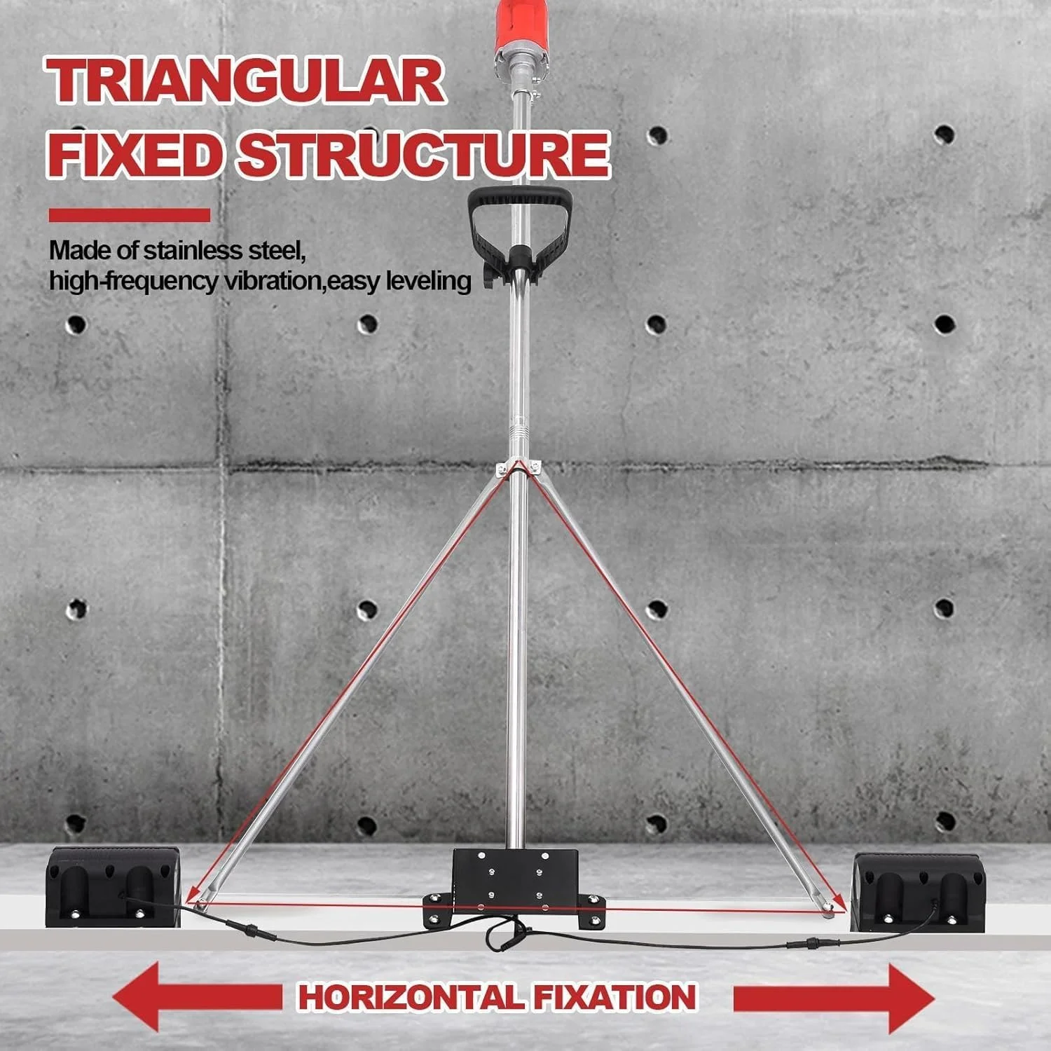 ابزار پرداخت بتن برقی، کیت ویبراتوری شمشه بتن برقی، سر دستگاه + موتور، ماشین پرداخت سیمان شمشه برقی بی سیم، موتور ویبره پرداخت سیمان شمشه