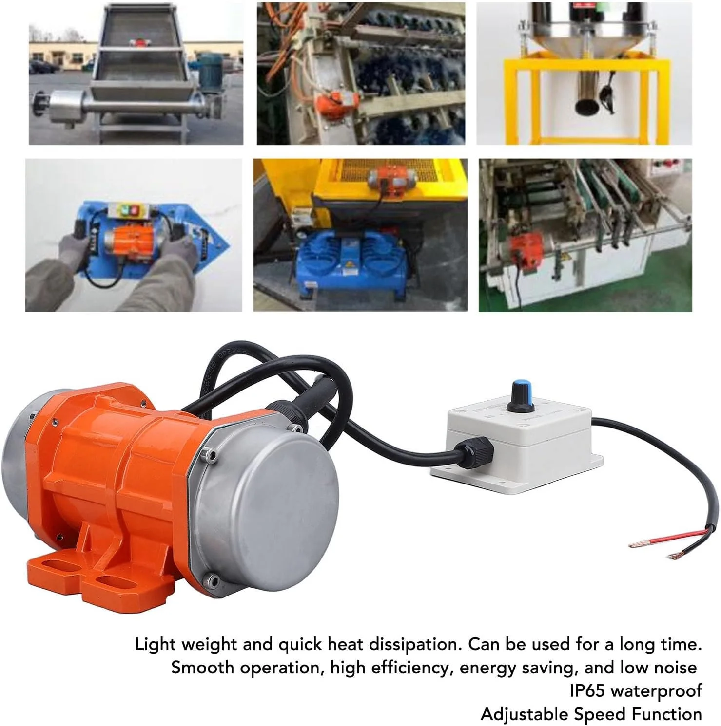 موتور ویبراتور بتن برقی Haofy IP65 با سرعت قابل تنظیم، موتور ویبراتور برس DC برای ماشین آلات مواد غذایی (50 وات)