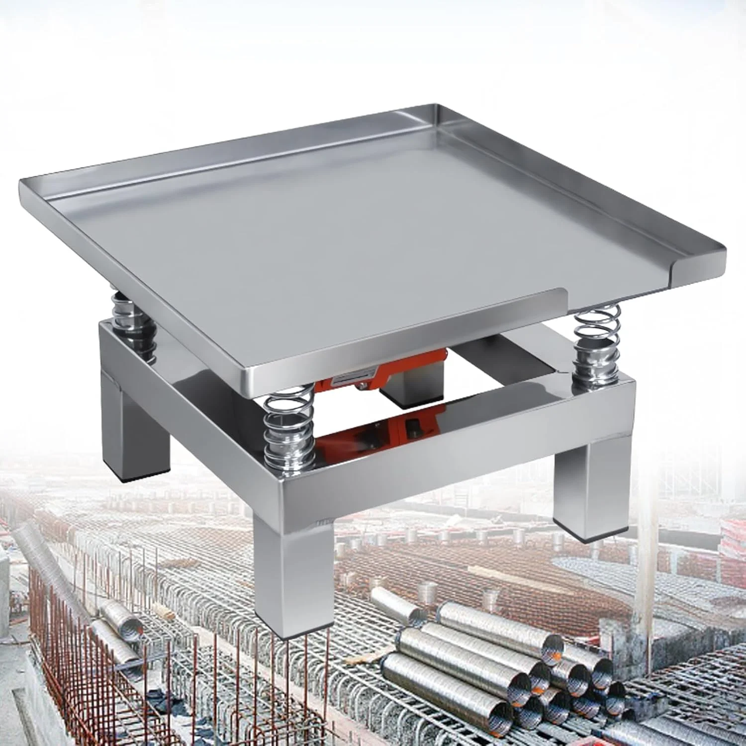 میز ویبره بتن DRUXTO، میز تست ارتعاش 3600 دور در دقیقه، پلتفرم ویبره ملات سیمان استیل ضد زنگ برای حذف حباب ها و لرزاندن رسوب، 50 * 50