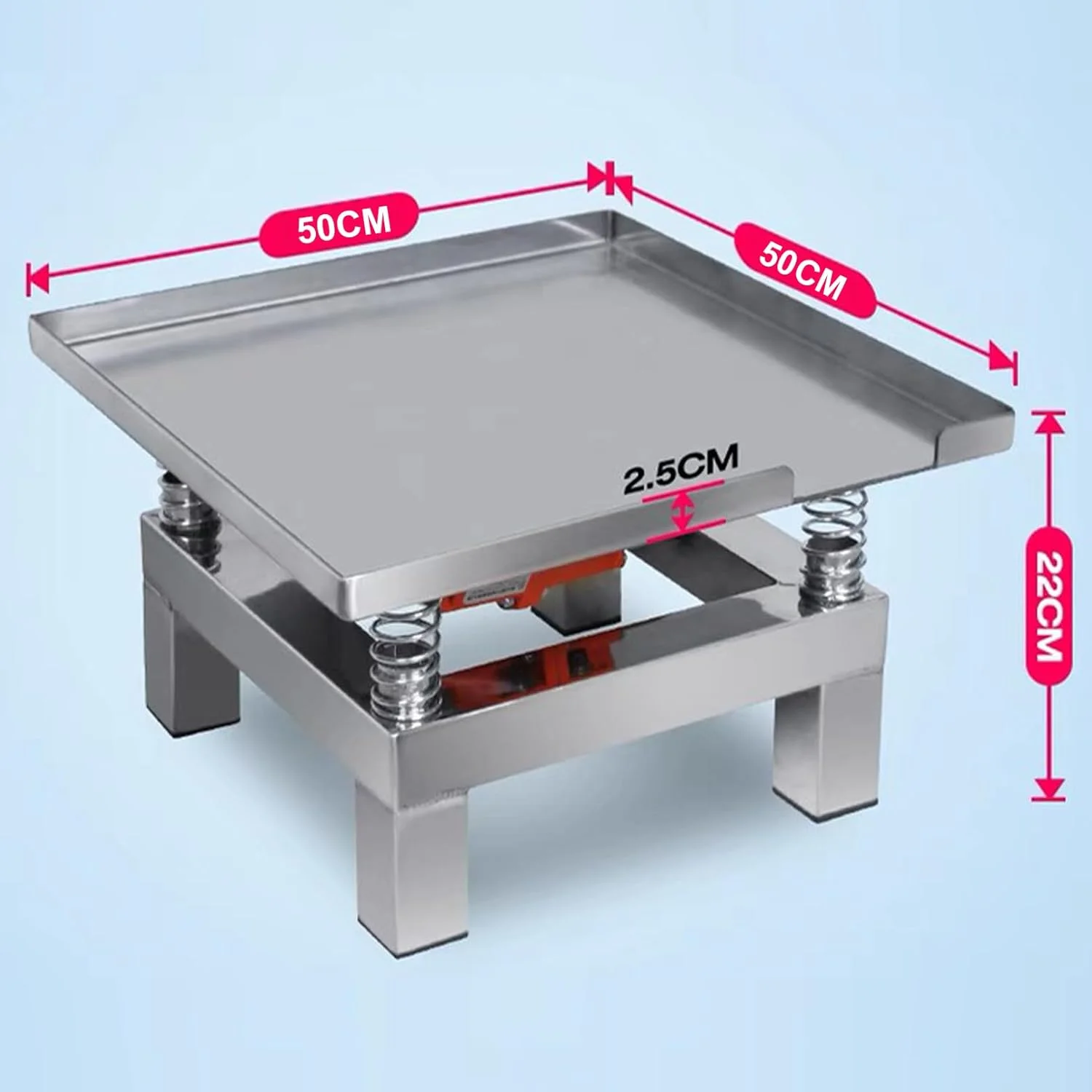 میز ویبره بتن DRUXTO، میز تست ارتعاش 3600 دور در دقیقه، پلتفرم ویبره ملات سیمان استیل ضد زنگ برای حذف حباب ها و لرزاندن رسوب، 50 * 50