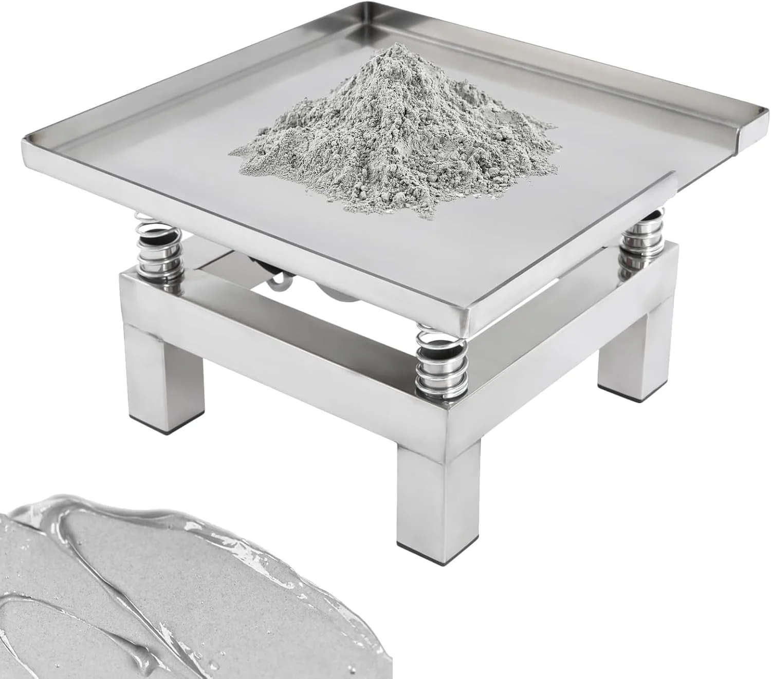 میز ویبره بتن کوچک، سکوی لرزاننده بتن استیل ضد زنگ، میز کار 35×35 سانتی متر، میز تست لرزش چند منظوره، برای نیازهای تولید در مقیاس کوچک آزمایشگاه کارگاهی