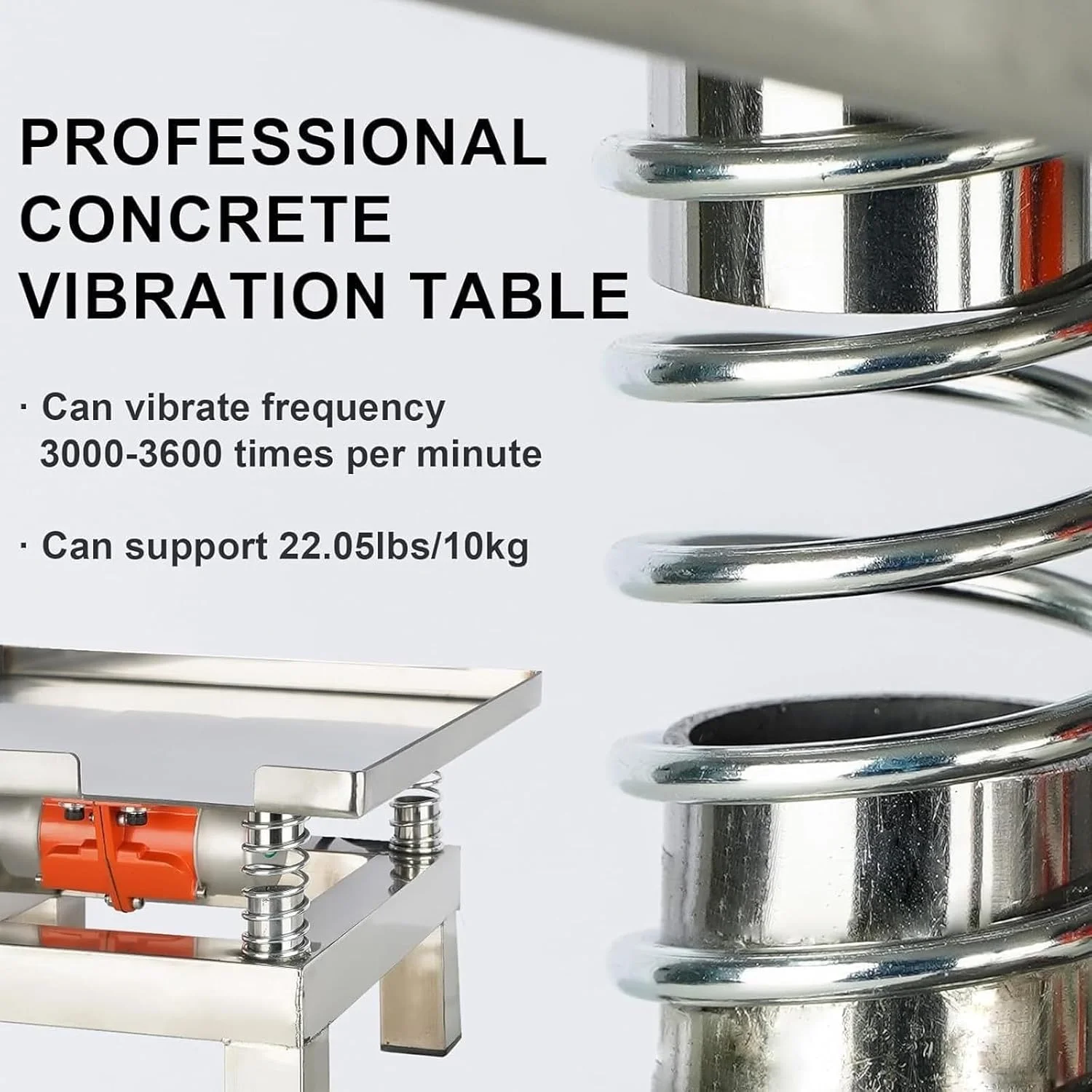 میز ویبره بتن کوچک، سکوی لرزاننده بتن استیل ضد زنگ، میز کار 35×35 سانتی متر، میز تست لرزش چند منظوره، برای نیازهای تولید در مقیاس کوچک آزمایشگاه کارگاهی