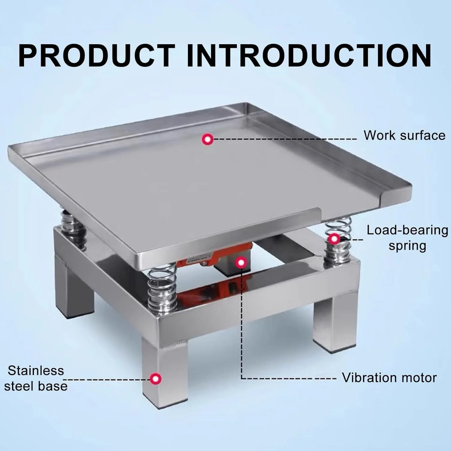 میز ویبره بتن کوچک، سکوی لرزاننده بتن استیل ضد زنگ، میز کار 35×35 سانتی متر، میز تست لرزش چند منظوره، برای نیازهای تولید در مقیاس کوچک آزمایشگاه کارگاهی