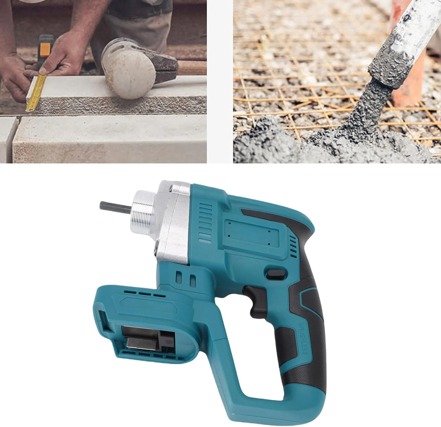 ویبراتور بتن برقی فوکت، 600 وات 6000 دور در دقیقه، ابزار ویبره بتن دستی قابل حمل با شفت انعطاف پذیر، ویبراتور سیمان برای ساخت و ساز، حذف حباب هوا و مخلوط کردن بتن