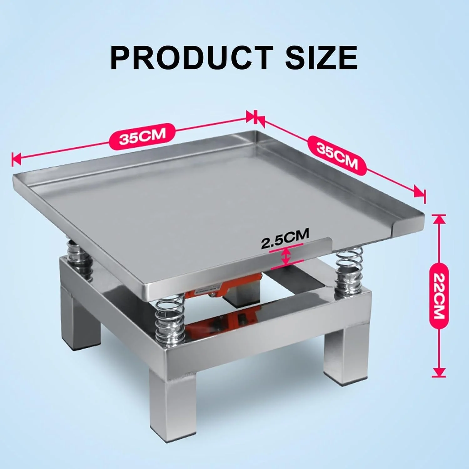 میز ویبره بتن کوچک، سکوی لرزاننده بتن استیل ضد زنگ، میز کار 35×35 سانتی متر، میز تست لرزش چند منظوره، برای نیازهای تولید در مقیاس کوچک آزمایشگاه کارگاهی