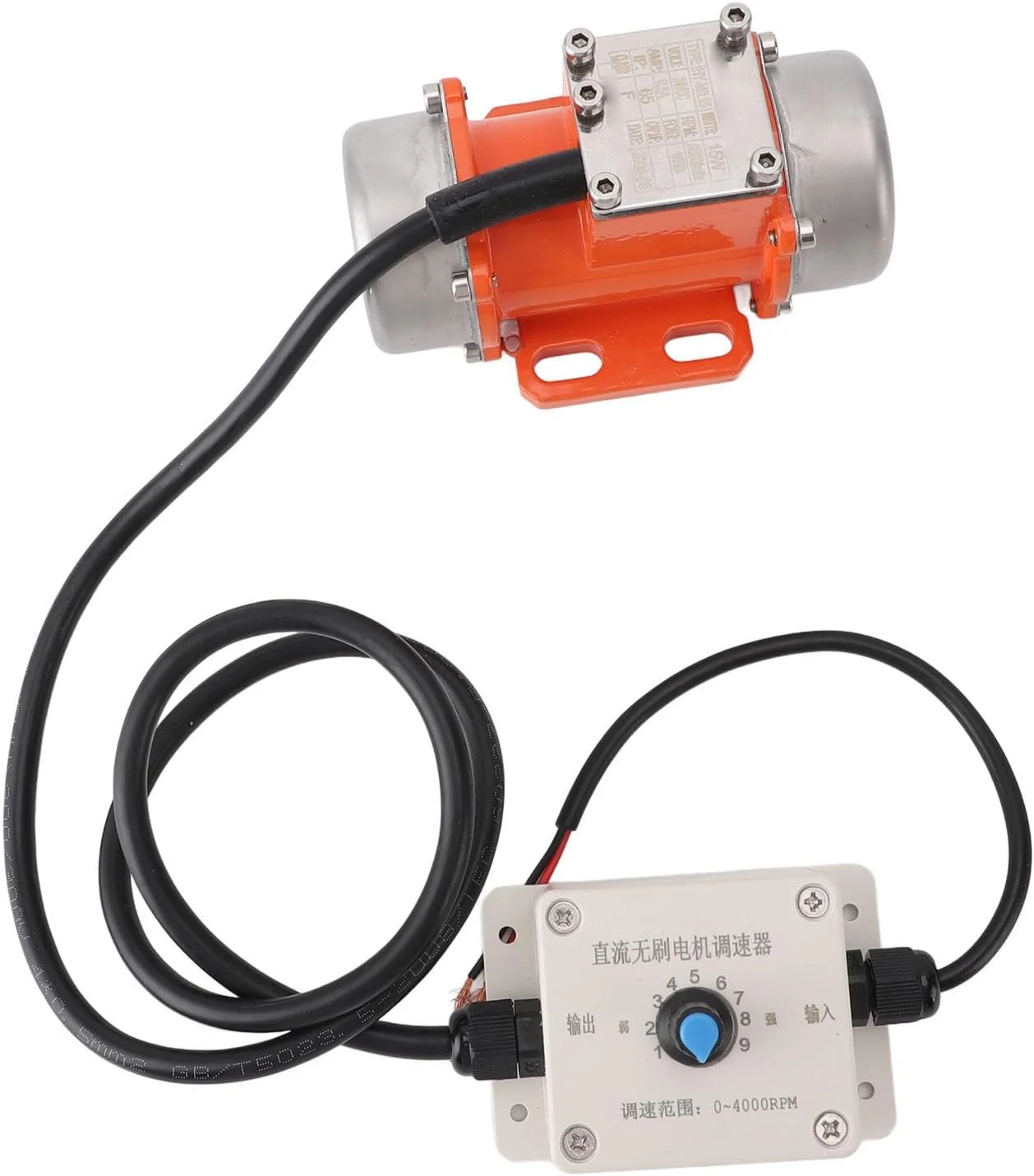 موتور ویبراتور بتن Cryfokt، موتور ویبراتور براشلس DC 24 ولت آلیاژ آلومینیوم IP65 با کنترلر سرعت، ابزار ویبره موتورهای ویبره برقی برای معدن، ساخت و ساز