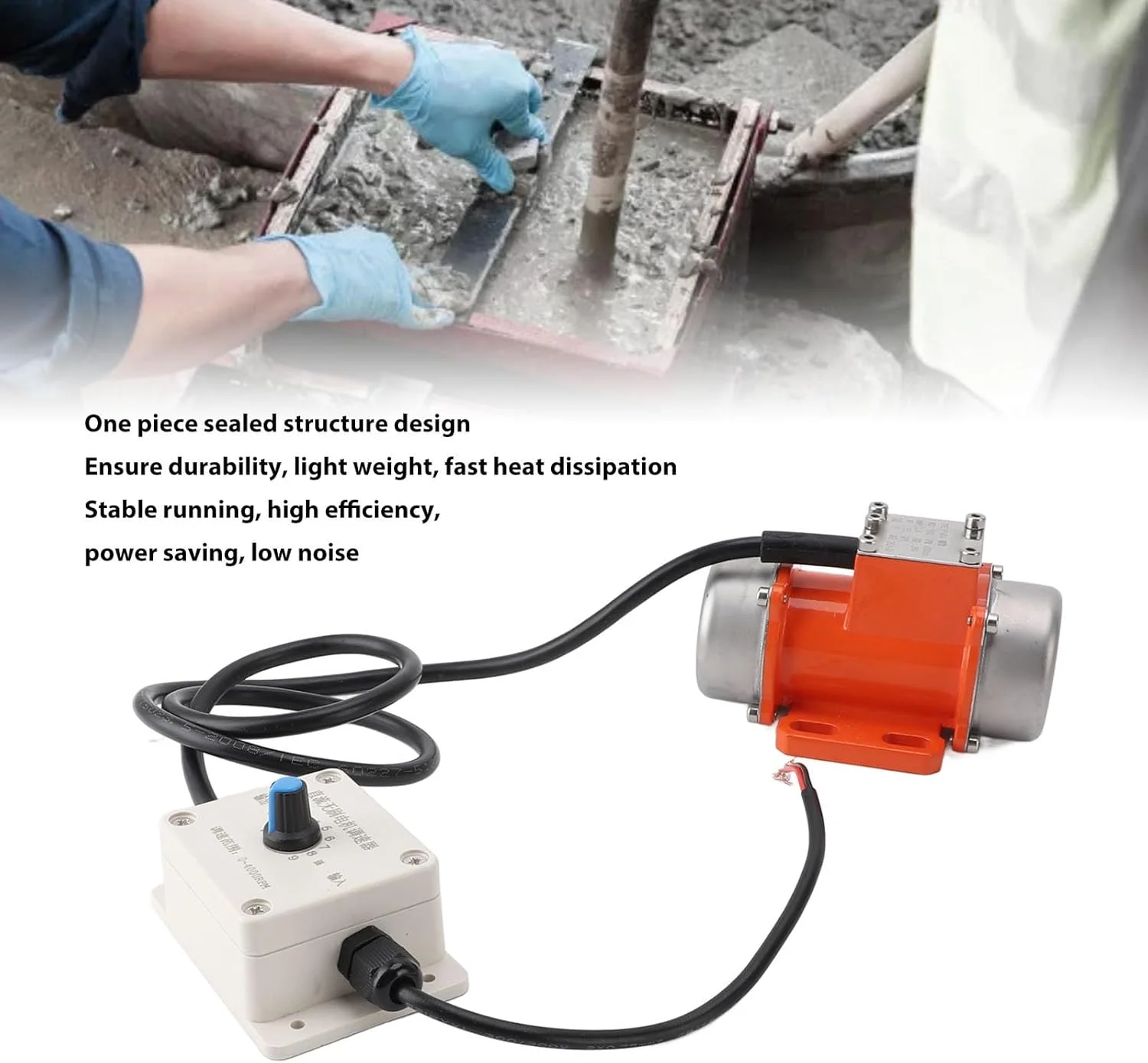 موتور ویبراتور بتن Cryfokt، موتور ویبراتور براشلس DC 24 ولت آلیاژ آلومینیوم IP65 با کنترلر سرعت، ابزار ویبره موتورهای ویبره برقی برای معدن، ساخت و ساز