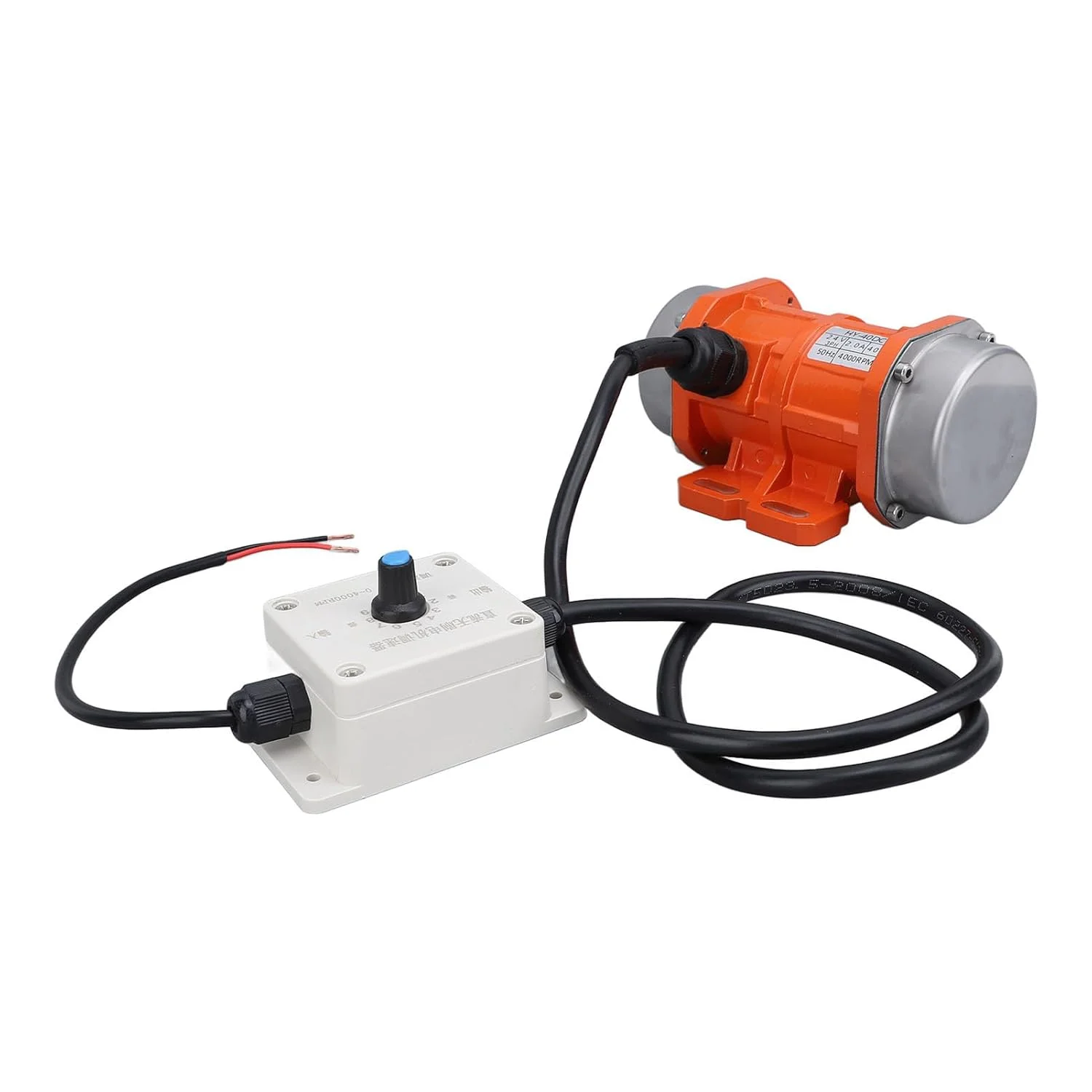 موتور ویبراتور بتن Cryfokt، موتور ویبره DC با سرعت قابل تنظیم 24 ولت 4000 دور در دقیقه، موتور ویبره الکتریکی DC ضد آب IP65 بدون جاروبک برای ساخت و ساز، آلیاژ آلومینیوم (40 وات)