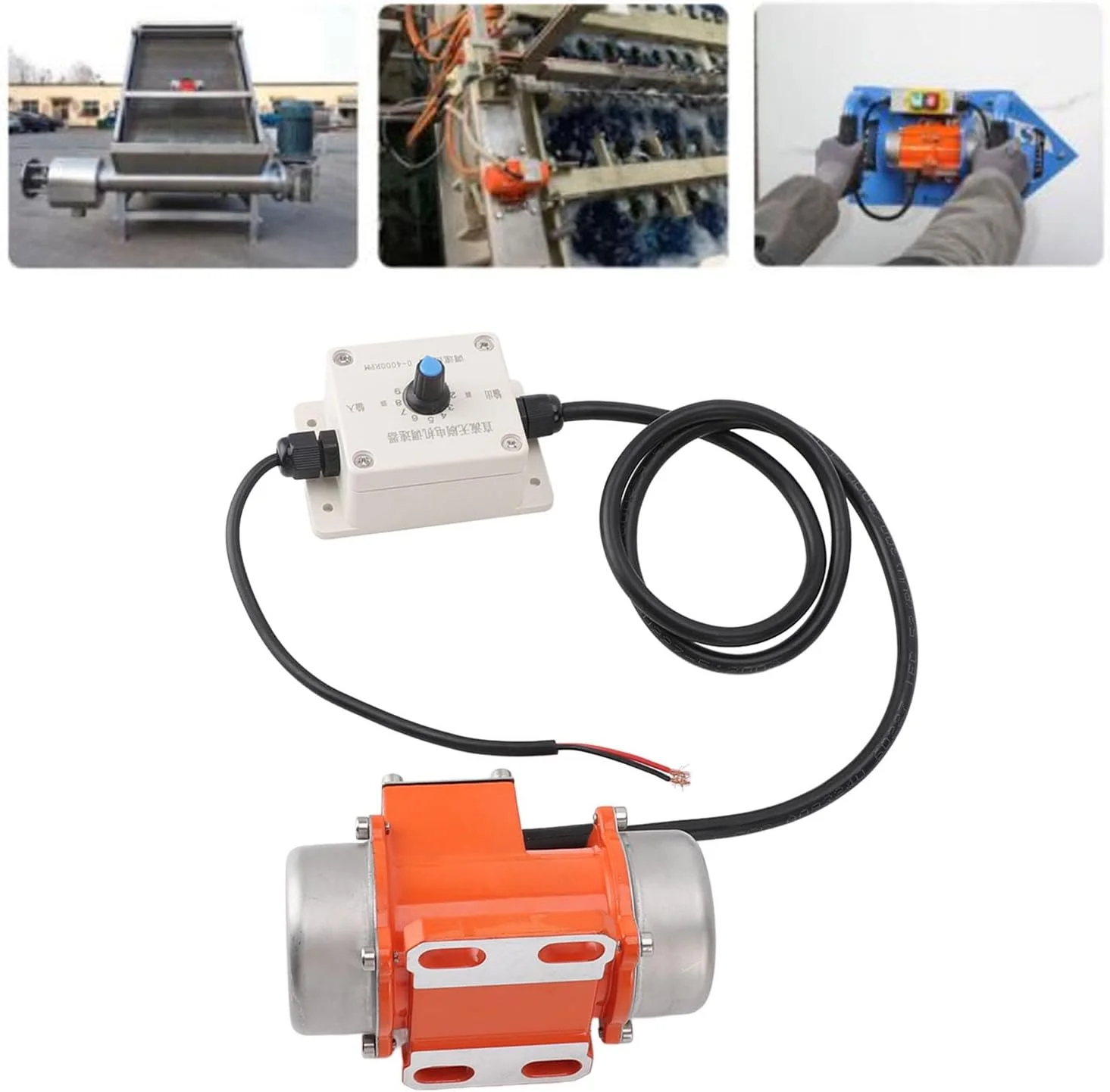 موتور ویبراتور بتن Depisuta، موتور ویبره DC براشلس 12 ولت با کنترل کننده سرعت، آلیاژ آلومینیوم سبک وزن با مهر و موم IP65، برای میزهای لرزان و ویبراتورهای بتن (15 وات)