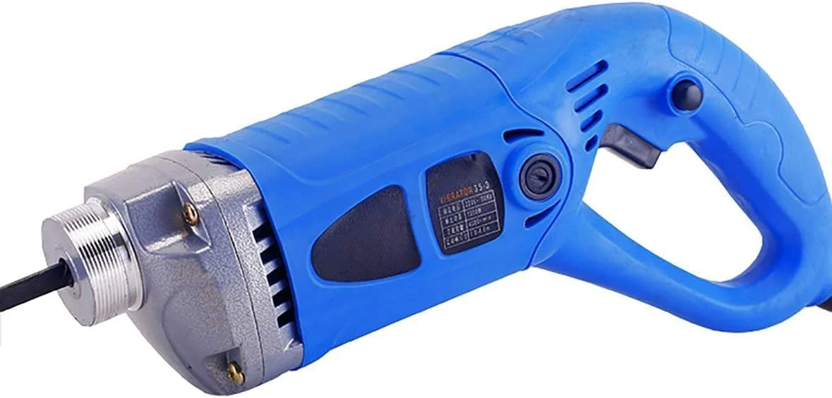 ویبراتور بتن قابل حمل CQRMT، شیکر بتن کوچک، ویبراتور پلاگین، میله شوک ابزار بتن (سایز: 800W + میله ویبره 1.2 متری)