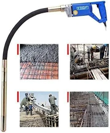 ویبراتور بتن قابل حمل CQRMT، شیکر بتن کوچک، ویبراتور پلاگین، میله شوک ابزار بتن (سایز: 800W + میله ویبره 1.2 متری)