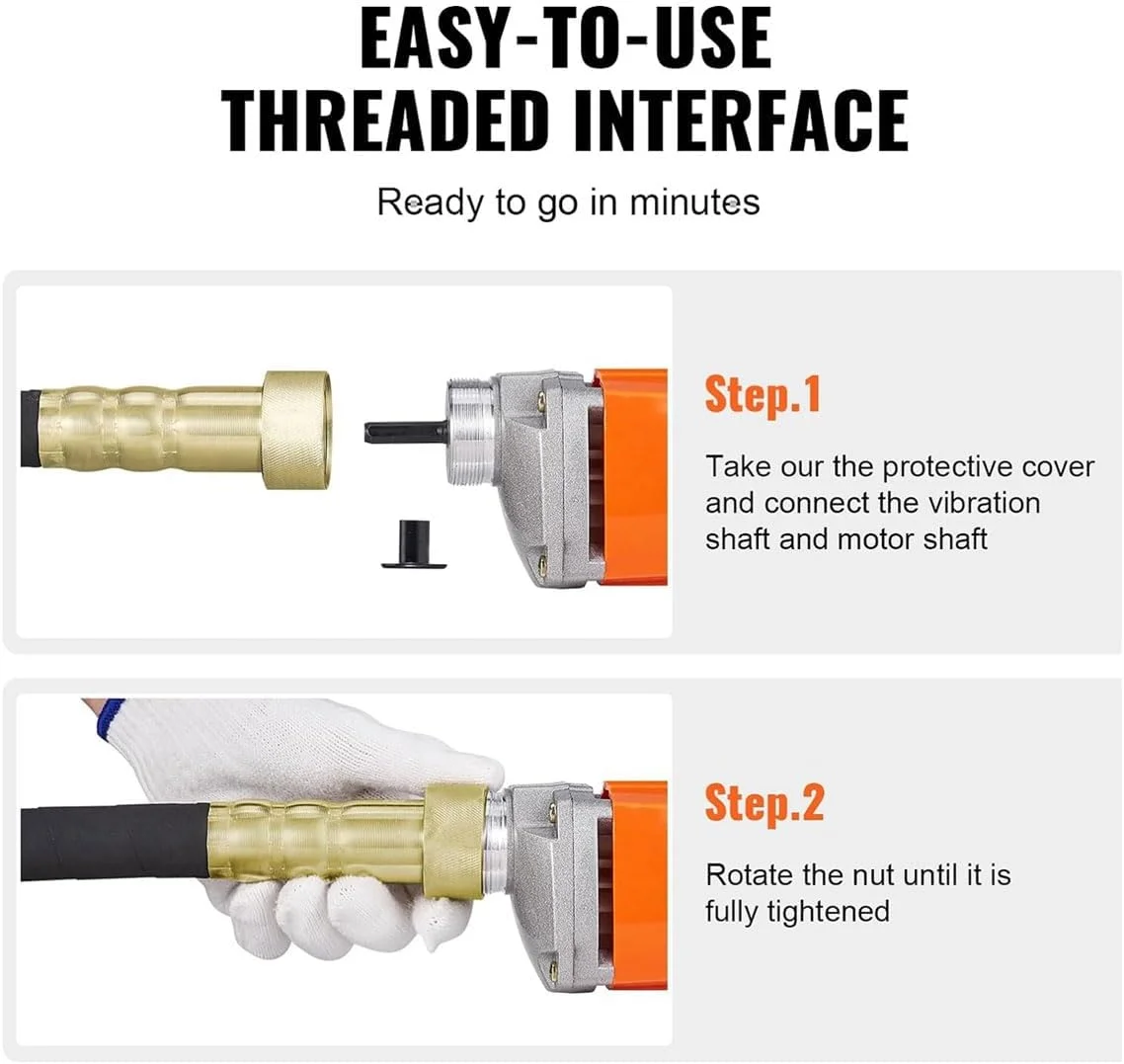 ویبراتور بتن برقی دستی بی سیم، با شفت انعطاف پذیر 1.5 متری، موتور مسی قدرتمند، ابزار ارتعاشی بتن قابل حمل برای ساخت و ساز، حذف حباب هوا، تراز و مخلوط کردن بتن ویبراتور بتن برقی دستی بی سیم، با شفت انعطاف پذیر 1.5 متری، موتور مسی قدرتمند، ابزار ارتعاشی بتن قابل حمل برای ساخت و ساز، حذف حباب هوا، تراز و مخلوط کردن بتن