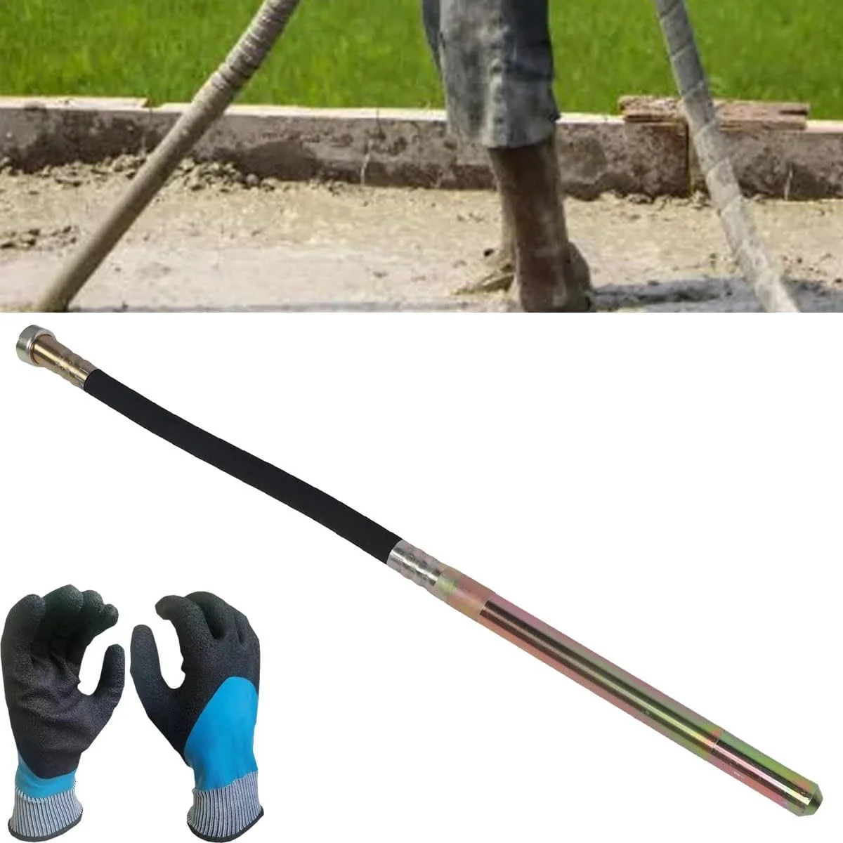 ویبراتور بتن بی سیم 35 میلی متری، ابزار ویبره بتن دستی، ابزار ویبره بتن بی سیم، ویبراتور حذف حباب هوا برای مصارف صنعتی، دریل دستی قابل حمل حذف حباب 35 میلی متری (2 متر / 6.6 فوت)