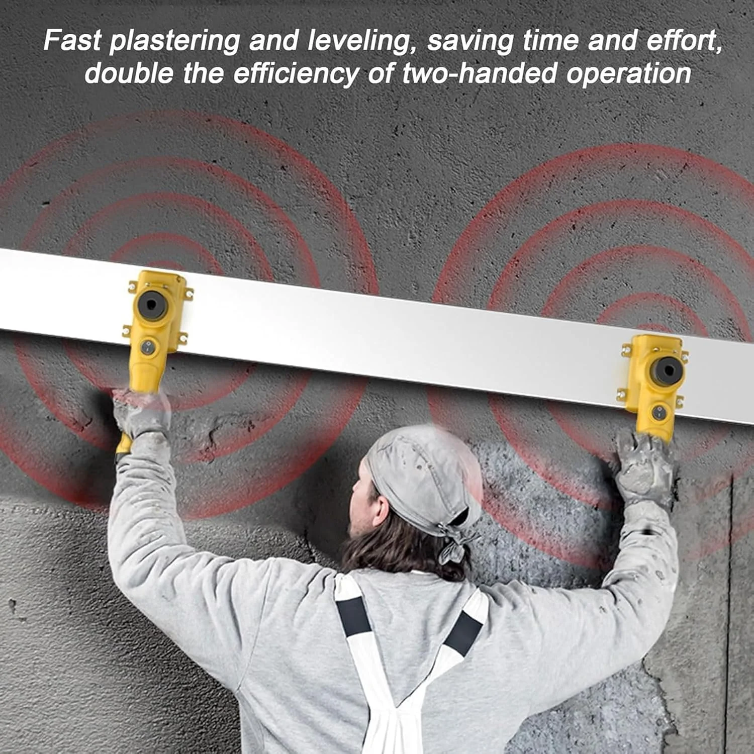 کیت شمشه ویبره بتن، ابزار پرداخت بتن شمشه برقی با تیغه 100 سانتی متری، ابزار ویبره پرداخت بتن شمشه برقی تجاری 12000 دور در دقیقه، خط کش کوبه ای تراز کننده سطح بتن (رنگ :