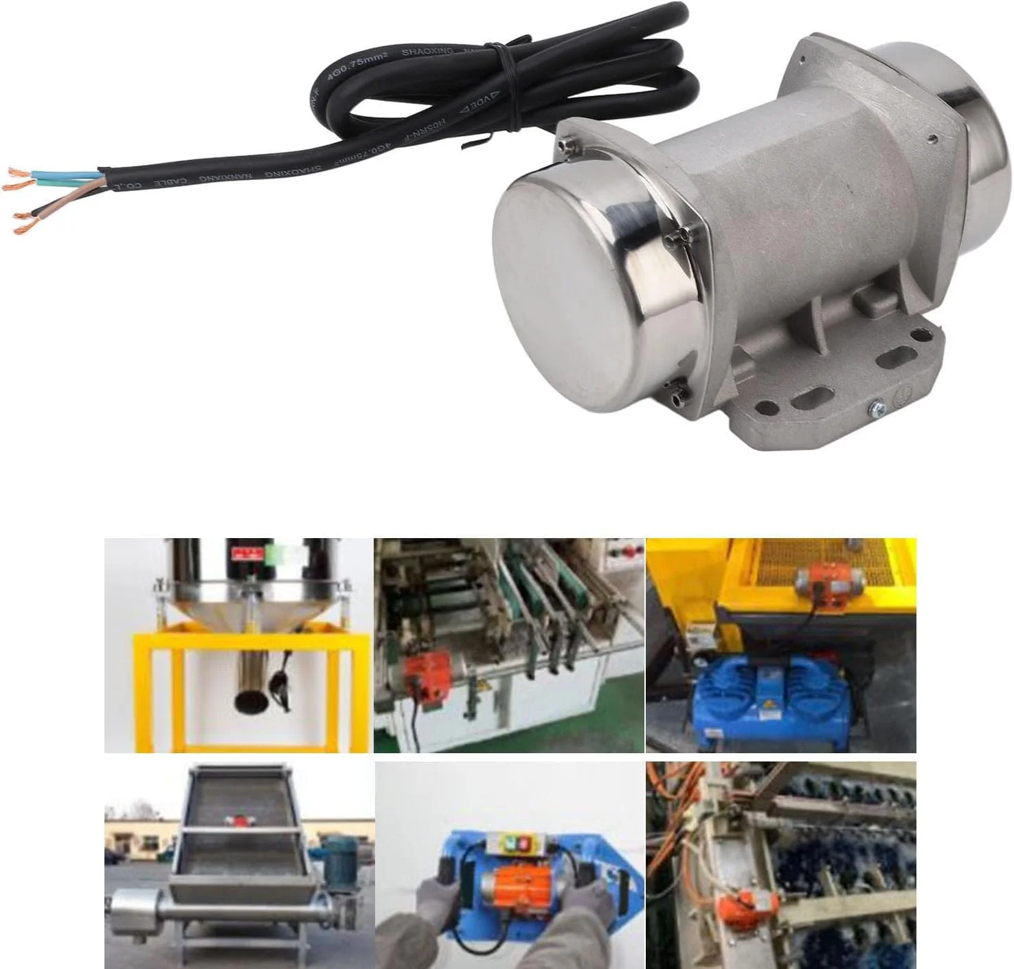 موتور ویبراتور بتن 0.03 کیلووات IP66 مقاوم در برابر آب، موتور ویبره بتن صنعتی سه فاز برای میز لرزان 380-460 ولت