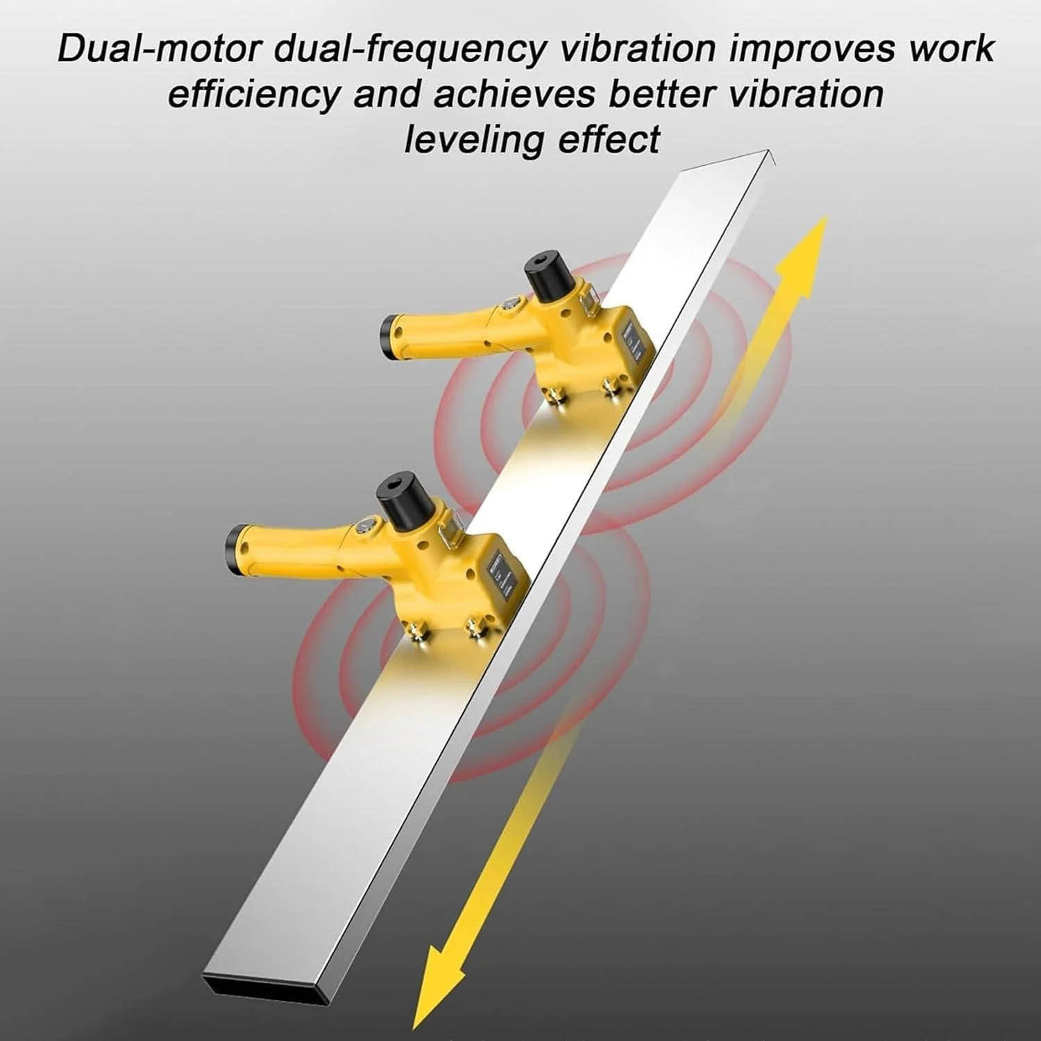 کیت شمشه ویبره بتن، ابزار پرداخت بتن شمشه برقی با تیغه 100 سانتی متری، ابزار ویبره پرداخت بتن شمشه برقی تجاری 12000 دور در دقیقه، خط کش کوبه ای تراز کننده سطح بتن (رنگ :