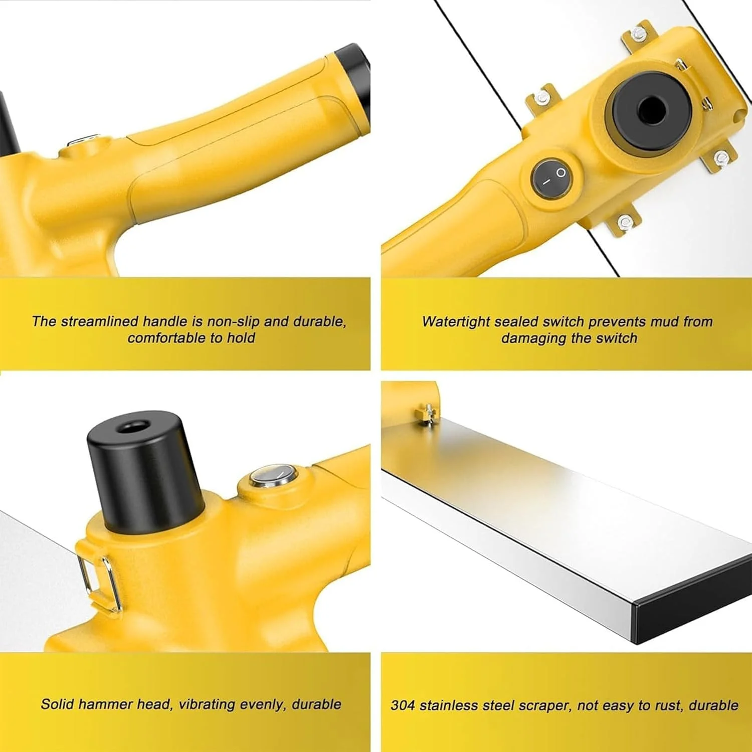 کیت شمشه ویبره بتن، ابزار پرداخت بتن شمشه برقی با تیغه 100 سانتی متری، ابزار ویبره پرداخت بتن شمشه برقی تجاری 12000 دور در دقیقه، خط کش کوبه ای تراز کننده سطح بتن (رنگ :
